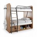 Letto a castello in legno per cameretta bambini con scala e cassetti – 200 x 100 x 160 cm
