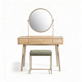 Toletta con specchio e sgabello per trucco – Legno e metallo – 80 x 40 x 140 cm