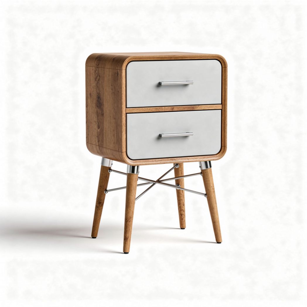 Comodino in legno con cassetti per camera da letto – 45 x 40 x 55 cm