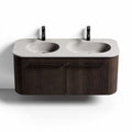 Mobile lavabo sospeso in legno con piano in ceramica per bagno – 120 x 50 x 45 cm