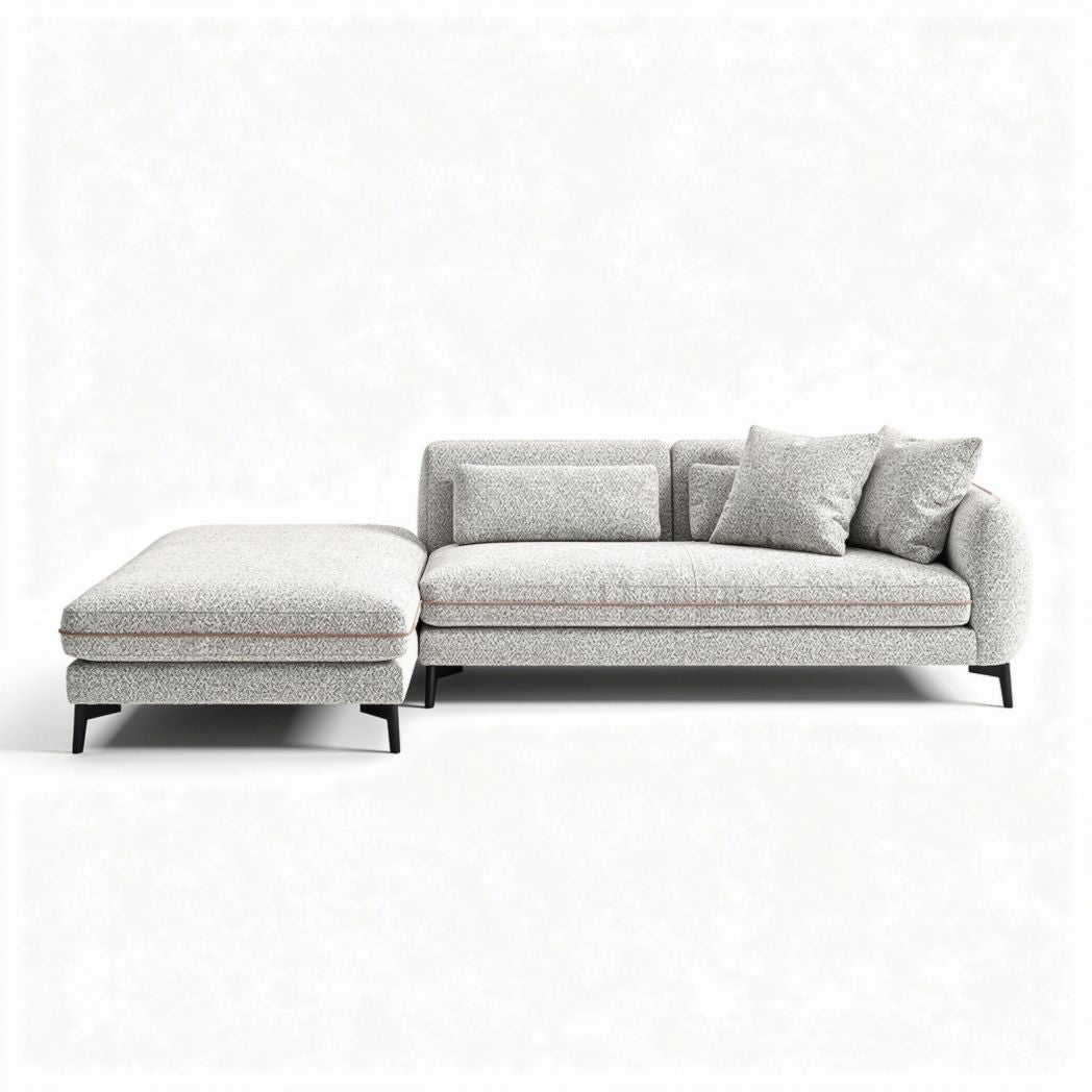 Divano angolare in tessuto per soggiorno – 220 x 90 x 80 cm